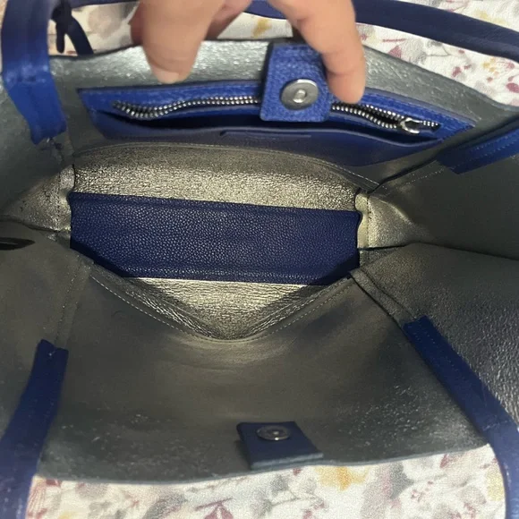 Botkier Soho Leather Tote Bag Blue - Picture 7 of 14